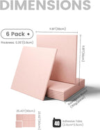 Fluxynara Large Felt Bulletin Board 36" x 24" Cork Board Alternative-6 Pack with 40 Safe Removable Adhesive Tabs, Cork Boards for Walls Cork Board for Home Office Classroom Pin Board - Pink