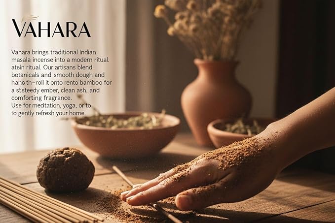 Serenity Series Masala Incense Sticks (6 Pack) – Hand-Rolled Natural Incense, Long-Burning Masala Sticks for Meditation, Yoga, Relaxation & Aromatherapy