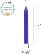 Alternative Imagination Purple Chime Candles - 20 Pack of Unscented 4 Inch Mini Taper Candles - Dripless Long Burning Ritual Candles for Meditation, Spell Work, Birthdays, Ceremonies & Home Decor