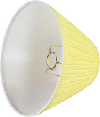 Aspen Creative 56505, Hardback Empire Transitional UNO Lamp Shade, Mushroom Pleated Canary Yellow Faux Silk Fabric, 4" Top x 10" Bottom x 7" Slant Height, Slip 33mm