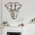 SIGNLEADER Metal Wall Art Decor Elephant Minimalist Modern Abstract Wall Sculpture Hangings Home Decoration for Living Room, Bedroom, Bathroom, Kitchen, Outdoor - 24" Bronze