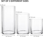 ELIXIR GLASSWARE Glass Candle Holder - Large Hand Blown Bubble Hurricane Pillar Candle Holders - Perfect for Centerpiece or Vase - Clear Hurricanes for Tall Candles - Set of 3