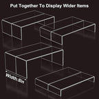Acrylic Display Riser Stand,5mm Thickness, 12'' Length Tier Display Stands, Thickened to 0.2''(5mm) Acrylic Shelf Risers for Perfume Display,Risers for Buffet Table,Cupcake Stand,Pop Figurines,Tumbler,Food,8Pcs