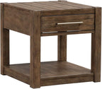Liberty Furniture Broadmore Living Room 3 Piece Set - Rectangular Cocktail Table, 2 End Tables - Cobblestone Brown