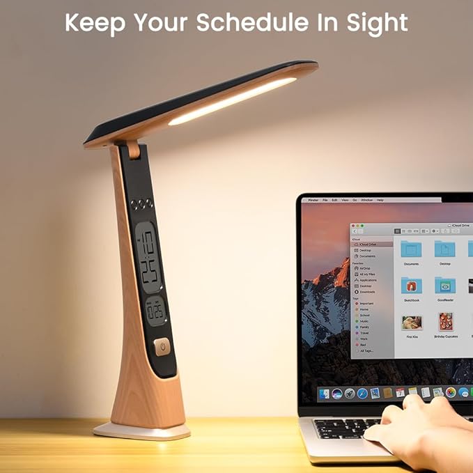 WILIT Rechargeable Lamps Cordless Table Lamp, Foldable Portable Desk Lamp - LED Battery Operated Lights with Stepless Brightness&Time Display for Office Lamp, Book Lights, College Dorm Essentials