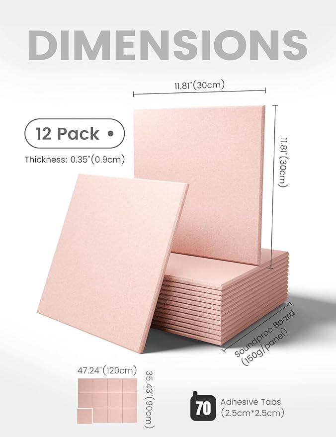 Fluxynara Large Felt Bulletin Board 48" x 36" Cork Board Alternative-12 Pack with 70 Safe Removable Adhesive Tabs, Cork Boards for Walls Cork Board for Home Office Classroom Pin Board - Pink