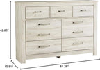 Signature Design by Ashley Bellaby Farmhouse 7 Drawer Dresser, Whitewash