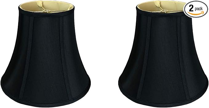 Royal Designs, Inc. BSO-704-10BLK/GL-2 True Bell Basic Lamp Shade, 5 x 10 x 8.5, Black with Gold, 2-Pack