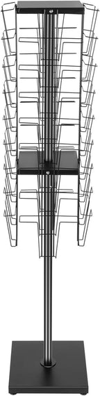 36 Pockets-360° Rotating Magazine Rack, Detachable Floor Standing Comic Books Brochure Display Stands, Pamphlet Literature Spinner Racks for Retail Store, Bookstore, Home