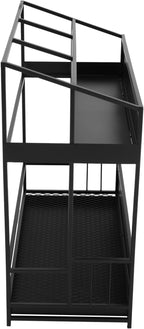 Commercial Metal Umbrella Holder Umbrella Stand with Drip Tray Entrance Umbrella Organizer Large Capacity Umbrella Rack for Home, Office, Apartment, Hotel (Black, 26.8 * 12.6 * 27.6in)