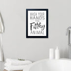 Bathroom Decor Wall Art Black and White Bathroom Decor Signs Print Framed Guest Toilet Art Kid's Washroom Artwork