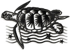 SIGNLEADER Metal Wall Art Decor Turtle Minimalist Modern Abstract Wall Sculpture Hangings Home Decoration for Living Room, Bedroom, Bathroom, Kitchen, Outdoor - 18" Black