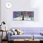 Novatique Banksy Canvas Wall Art Colorful Tree Wall Art Abstract Graffiti Poster Print Modern Street Inspirational Graffiti Decor Painting for Living Room Bedroom,12" x 16" x 3Pcs