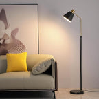 Dimmable Black Vintage Floor Lamps for Living Room Sofa Corner Bedroom Bedside Office,Unique Adjustable Standing Tall Reading Lights with Bright 12W LED Bulb, Modern Industrial Minimalist Home Decor