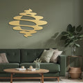 SIGNLEADER Metal Wall Art Decor Abstract Shapes Geometric Illustrations Modern Abstract Wall Sculpture Hangings Home Decoration for Living Room, Bedroom, Bathroom, Kitchen, Outdoor - 24" Gold