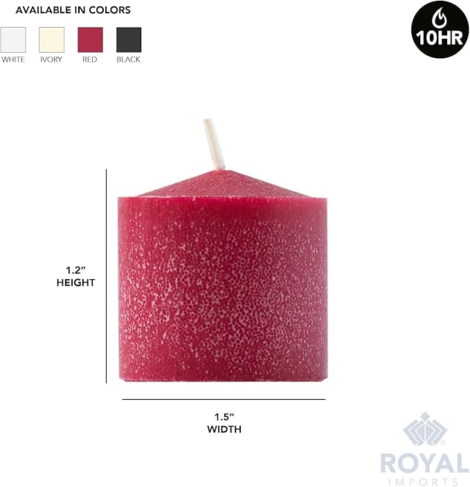 Royal Imports Votive Candle, Unscented Wax for Wedding, Birthday, Party, Spa, Holiday & Home Decoration (72, Red, 10 Hour)