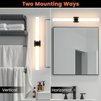 Modern Wall Sconce 38.2 Inch Black Bathroom Sconces Led Wall Lights with Acrylic Shade Hardwired Long Vanity Lighting Fixtures Over Mirror for Bedroom Living Room Hallway