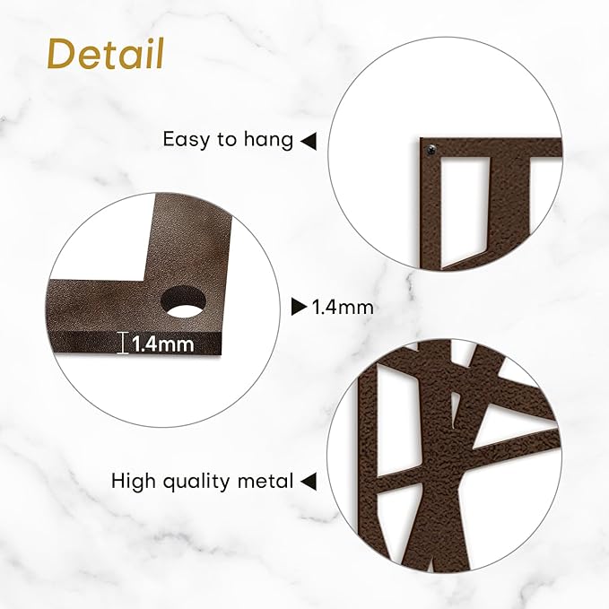 SIGNLEADER Metal Wall Art Decor Abstract Bronze Stroke Lines Modern Abstract Wall Sculpture Hangings Home Decoration for Living Room, Bedroom, Bathroom, Kitchen, Outdoor - 24" Bronze