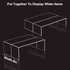 Acrylic Display Riser Stand,5mm Thickness, 12'' Length Tierd Display Stands, Acrylic Shelf Risers for Perfume Display,Risers for Buffet Table,Cupcake Stand,Pop Figurines,Tumbler,Food,4Pcs