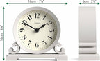 JONES CLOCKS® Saloon Mantel Clock | Traditional Double Scroll Design | Gray | Contemporary Classic Style for Desk, Table, Shelf or Bedside