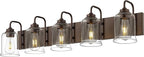 zeyu 5-Light Modern Vanity Light Fixture, 36" Bathroom Light Fixtures Wall Mount with Clear Glass, Oil Rubbed Bronze Finish, ZSL72B-5W ORB