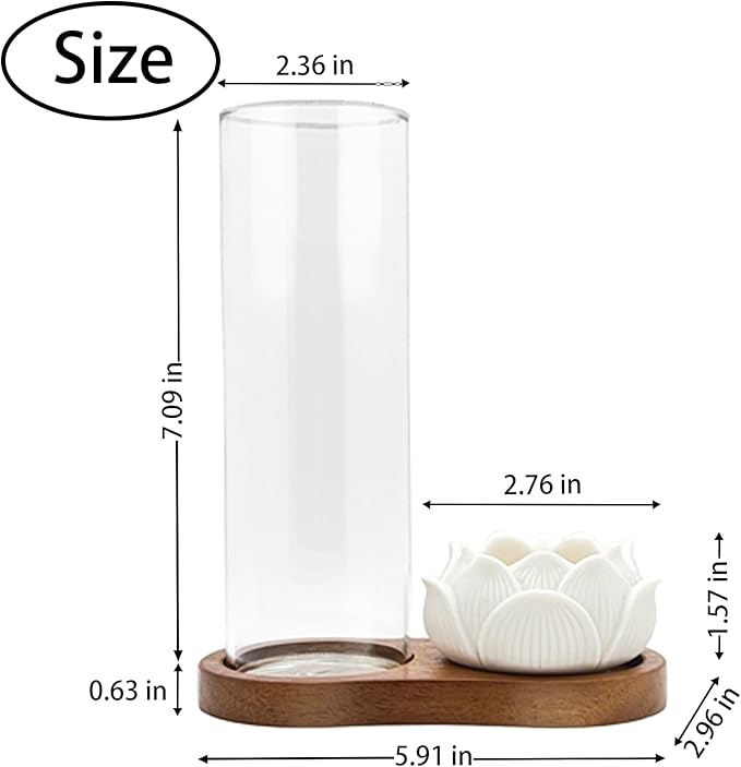 2 in 1 Wooden Incense Holder with Incense Storage, Lotus Incense Holder and 9 Holes Brass Incense Cone Burner Stand Base with Ash Catcher, for Feng Shui Décor & Home Meditation Spa Yoga Room Décor