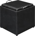 Designs4Comfort Park Avenue Single Ottoman with Stool and Reversible Tray