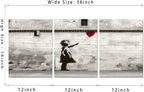 Novatique Banksy Canvas Wall Art Street Graffiti Wall Art Banksy Art Painting Print Abstract Graffiti Art Pictute Canvas Print for Living Room Bedroom, 12" x 16" x 3Pcs
