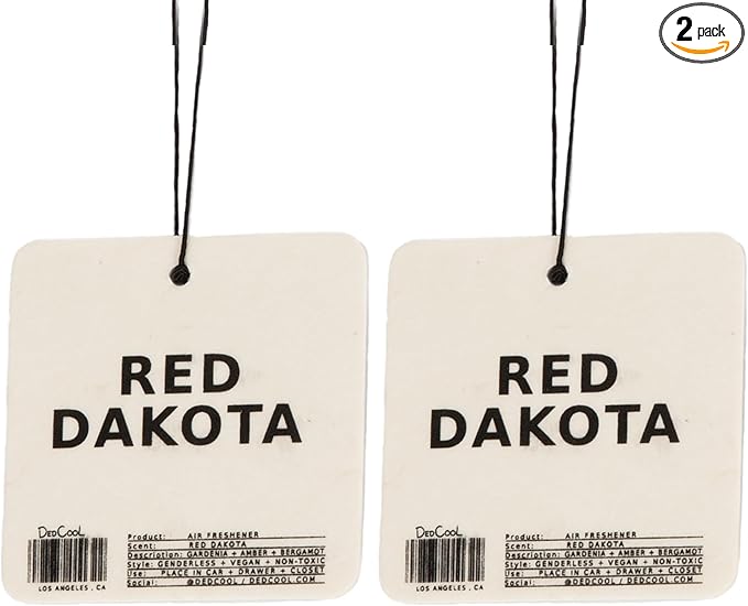 DedCool Air Freshener | Red Dakota | For Cars, Closets & Drawers | Hanging Odor Eliminator | Clementine, Gardenia, Woods, Amber & Wild Berries | Long-Lasting, Vegan, Non-Toxic, Cruelty-Free Fragrance