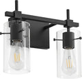 SOLFART Vintage 2 Lights Bathroom Light Fixtures Wall Sconces Black Vanity Lights for Bathroom Vanity Lighting Fixtures Wall Light Fixtures Bathroom Vanity Lights BK