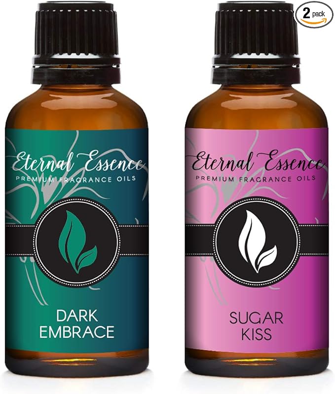 Eternal Essence Oils 2 Pack 30ml Premium Fragrance Oil - Dark Embrace & Sugar Kiss - for Candle, Soap Making, Aromatherapy, Diffusers, Home Care, & Humidifiers