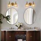 ANDY STAR Gold Bathroom Light Fixtures, 2-Light Brass Vanity Light, Modern Sconces with Globe Clear Lampshade, Farmhouse Bathroom Lighting Fixtures Over Mirror with Metal Lamp Body, E26 Base