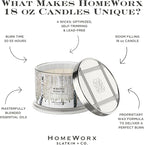 HomeWorx by SLATKIN + CO. Candle- White Birch, 18 oz. Premium Scented Candle - 30-55 Hours Burn Time