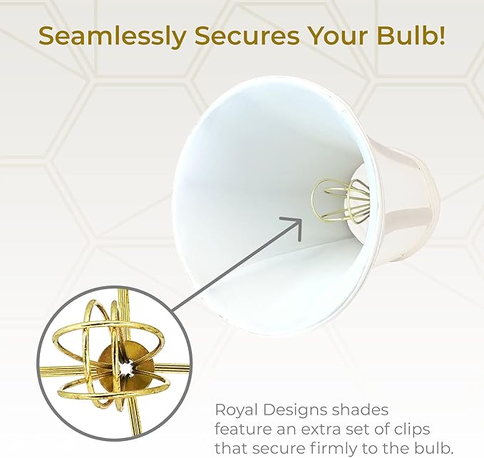 Royal Designs, Inc. BSO-704FC-6WH-2 True Bell Basic Lamp Shade with Flame Clip, 3.5 x 6 x 6.25, White, 2-Pack