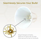 Royal Designs, Inc. BSO-704FC-6WH True Bell Basic Lamp Shade with Flame Clip, 3.5 x 6 x 6.25, White