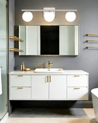 New Bathroom Vanity Light Fixtures 3 Lights Brushed Nickel Glass Shade Modern Wall Bar Sconce Over Mirror