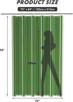 AmazerBath Extra Long Shower Curtain Liner 72x84, Clear Green Shower Liner 84 Inches Long, Plastic Shower Curtain Liners, Cute Tall Shower Liner, PEVA Bathroom Shower Curtain Liners & 3 Magnets