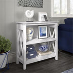 Bush Home Key West Small 2 Shelf Bookcase in Pure White Oak, Compact Home Organizer, Vertical Storage Solution, Bookshelf for Office or Living Room