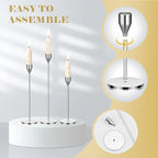 27 Pack Candles Holder, 9 Sets Taper Candlestick Holders Fit 0.75 Inch Thick Pillar Candles, Long Candle Sticks Centerpiece Decor for Home Wedding Dinning Party Anniversary(Silver)