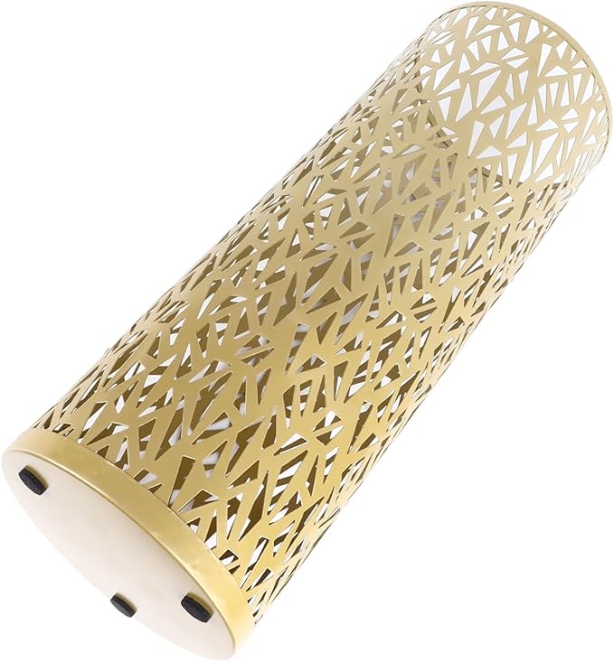 Umbrella Stand Umbrella Holder for Entryway,Umbrella Stand Rack,Metal Hollowed Freestanding Round Umbrella Holder Organizer Bin,Umbrella Rack Organizer Freestanding for Home Hotel Office(Small-Gold)