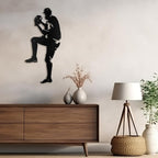 SIGNLEADER Metal Wall Art Decor - Baseball Pitcher Sport Minimalist Modern Abstract Wall Sculpture Hanging Home Decoration for Living Room, Bedroom, Bathroom, Kitchen, Studio, Outdoor - 30" Black
