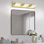 OKELI 5-Light Bathroom Vanity Light Gold Modern LED Vanity Light Over Mirror Dimmable Mirror Front Lamp with 350° Adjustable Lamp Head ETL Listed 32W 6000K Cold White