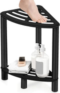 Stainless Steel Shower Stool, Shower Stool for Inside Shower,Corner Shower Bench for Shaving Legs，Shower Foot Rest for Small Bathroom, Matte Black Shower Seat