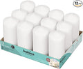 BOLSIUS 12 White Pillar Candles Bulk - 2.3 x 4.7 Inches Unscented Candle Set - 33 Hours Clean Burning - No Palm Oil - 0% Animal Fat - Premium European Quality - Party, & Special Occasion Candles