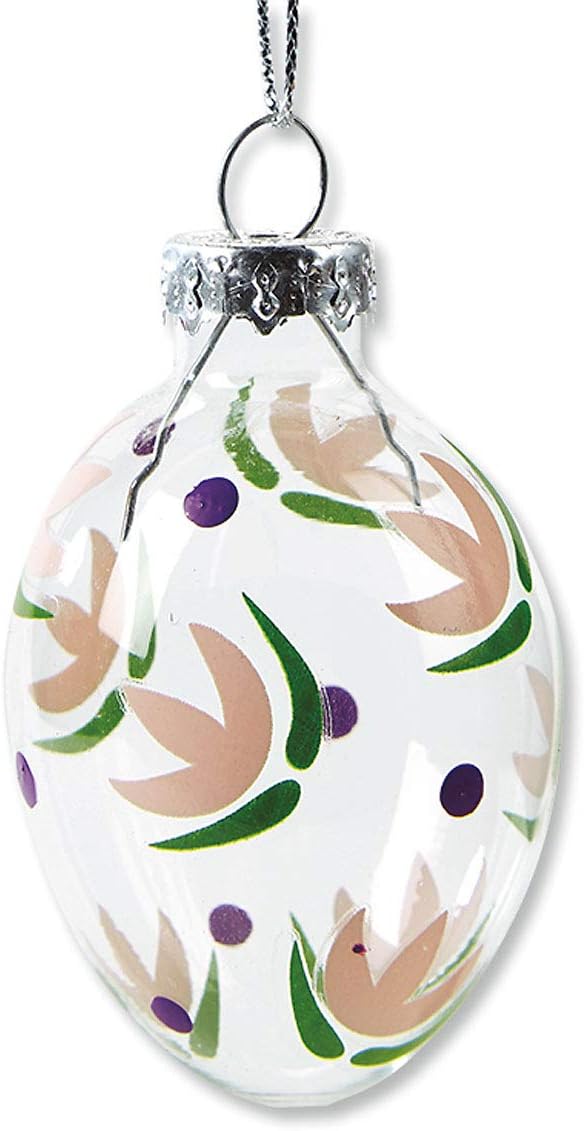 Lillian Vernon Hand Painted Blown Glass Easter Ornaments - Handcrafted Hanging Tree Decorations, Easter Egg Holiday & Party Decor, 2 in, Assorted, 12-Piece Set