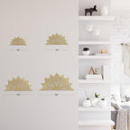 SIGNLEADER Metal Wall Art Decor Flower Minimalist Modern Abstract Wall Sculpture Hangings Home Decoration for Living Room, Bedroom, Bathroom, Kitchen, Outdoor - 36" Gold