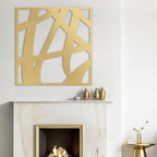 SIGNLEADER Metal Wall Art Decor Mid Century Abstract Lines Minimalist Modern Abstract Wall Sculpture Hangings Home Decoration for Living Room, Bedroom, Bathroom, Kitchen, Outdoor - 36" Gold
