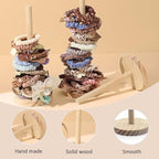 Scrunchie Holder Hair Accessories Organizer Stand Wood Hair Tie Holder Organizer Storage Display Jewelry Scrunchy for Women Girls Bedroom Bathroom Decor