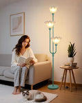 Lightdot 66IN Flower Floor Lamp 3-Lights Vintage Floor Lamps with 3000K Warm White Bulbs Included for Wedding Party Modern Tall Standing Lamp for Living Room/Bedroom/Sofa Beside/Corner Decor