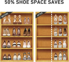 Shoe Slots Organizer 20 Pack - Shoe Stackers, Space Savers 50%, 4 Levels Adjustable, Double Layer Holders for Closet, White